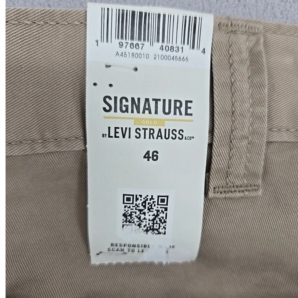 Signature Levi Strauss Gold Utility Shorts 46 Khaki‎ Relaxed Fit NWT